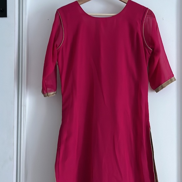 Traditional Indian Heavily embroidered salvar suit with saree scarf size S - Picture 8 of 10